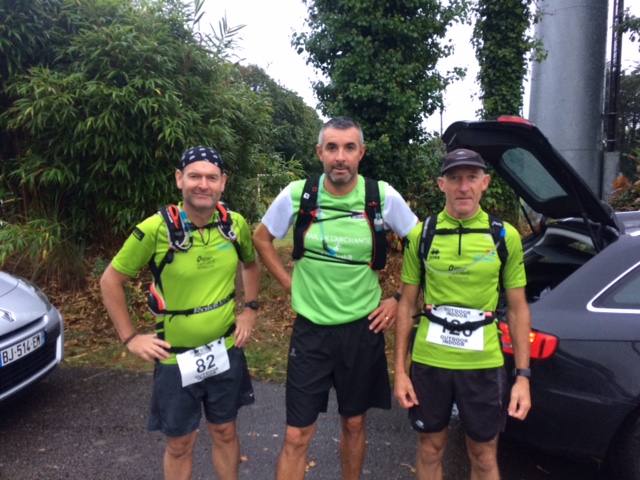 Manu , Arnaud et Bruno , malheureux concurrents du 24 kms .